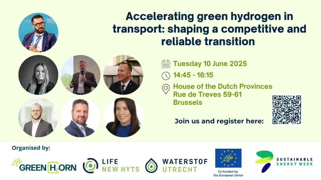 Speakers session &quot;Accelerating the transition to green hydrogen in heavy transport&quot; June 10 with QR code